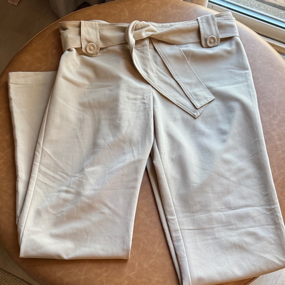 Stylish Tan Belted Pants
